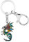 Porte-clés dragon en alliage émaillé - Bijou fantaisie dinosaure pour femme et fille - Cadeau, vert