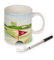 Geschenk-Set Golftasse mit Mini-Golfball und Golfschläger mit Kugelschreiber-Funktion Büro Gadgets Golf Tasse lustig Keramikbecher Kaffeebecher aus Keramik, lustige Geschenke für Männer