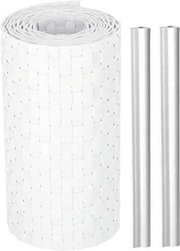 KOTARBAU® Brise-vue, en rotin synthétique, solide, pour jardin et balcon, 19 x 255 cm, biodégradable, plusieurs couleurs, esthétique durable, blanc