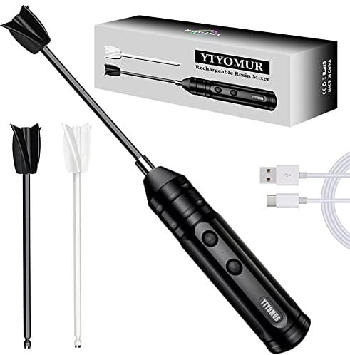 Ricaricabile Resina epossidica Mixer con 2 pz epossidica Mixer pagaie, resina epossidica, silicone, vernice di miscelazione, senza bolle Fai da te Artigianato Tumbler gioielli in resina Casting
