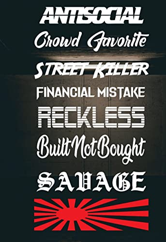 myrockshirt JDM XXL Sponsel Set Social Built not Bought Weapon Street Killer 20 x 40 cm Street Racing Aufkleber Sticker Decal Farbwahl
