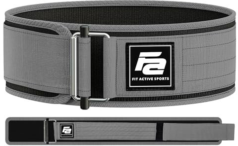 Fit Active Sports Selbstschließender Gewichthebergürtel (M, Grau)
