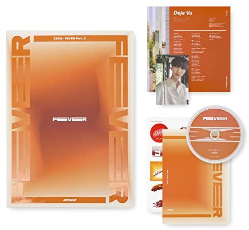ATEEZ - [ZERO : FEVER Part.3] (DIARY ver.) Out Box + Photo Booklet + DISC + Sticker + Post Card + Photo Card + 2 Pin Button Badges + 4 Extra Photo Cards