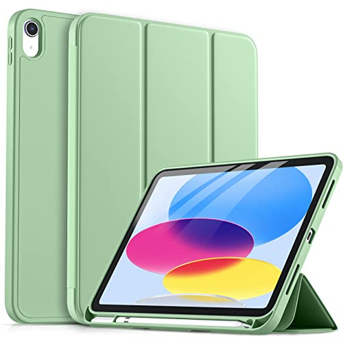 drivego Funda para iPad A16 11.ª Generación 2025 11 Pulgadas/10.ª Generación 2022 Tableta 10.9 Pulgadas, iPad 10 Gen con Portalápiz, Auto-Sueño/Estela, Cubierta Protectora de TPU, Verde