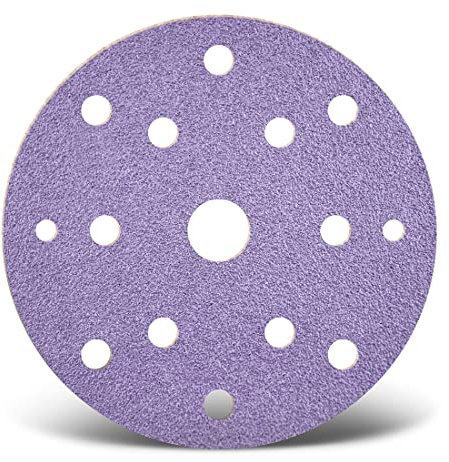 MENZER Purple HD Klett-Schleifscheiben, 150 mm, 15-Loch, f. Exzenterschleifer, Keramik-Mix (50 Stk.) K400
