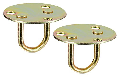 sourcing map Ceiling Hooks, 4Pcs 3 Inch Dia Screw Mounted Pad Eye Plate Top Hooks - for Hanging Plant Pots, Fans, Lights, Lanterns