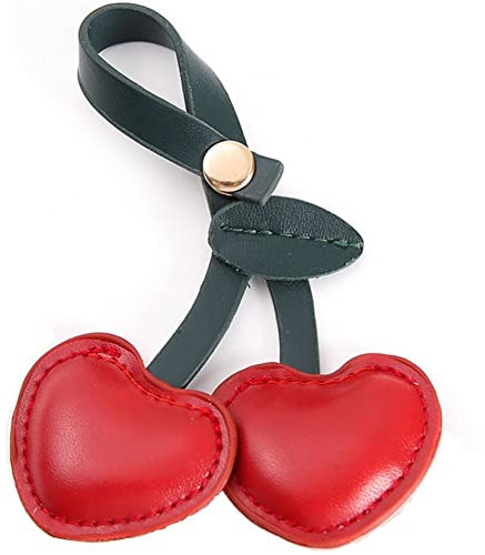 Luxylei Kleine Kirsche Schlüsselanhänger Pastoralen Stil Leder Obst Schlüsselanhänger Anhänger Tasche Anhänger Auto Schlüsselanhänger Ring Kleine Accessoires