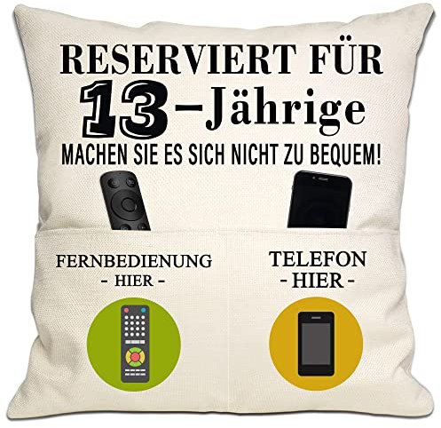 Happy 13th Birthday Kissenbezug für Mädchen & Jungen - Dekoration für 13. Geburtstag