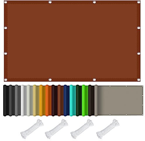 Sonnensegel Sonnenschutz Rechteckig 1 x 1.2 m Nylon Kabelbinder Und Kordel Sonnensegel Garten Sonnenschutz Balkon für Terrasse, Balkon, Pool und Garten, Rostrot