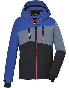 killtec Jungen Skijacke/Funktionsjacke mit Kapuze und Schneefang KSW 150 BYS SKI JCKT, blau, 164, 41186-000
