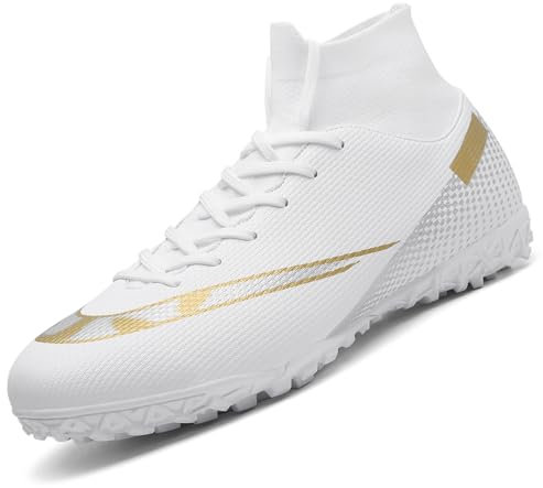 VTASQ Boys Football Boots Shoes Kids Astro Turf Trainers Kids Non-Slip Teenager Outdoor Football Shoes Girls Breathable Sneakers Unisex W/T-4UK