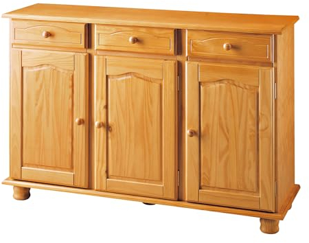 Aparador, Pino Macizo. Serie Canet. Medidas 86x42 cm, (AltoxFondo) (130 de Ancho, Miel)