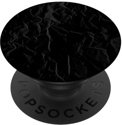 PopSockets Black Pop Socket for Phone & Tablet - Swappable Top, Expanding Stand, Adhesive Grip - Black