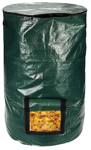 Garden Stand Up Compostador,Moderno Mini Compostador Rápido para Balcón, Compostador Pequeño,Jardín y Terraza,con Tapa y Ventana de Extracción de Compost (34gallon)