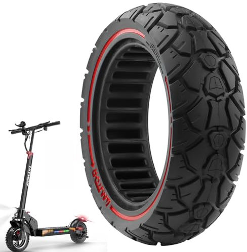 VOLOHAS 10x2,7-2,75 Vollgummireifen 10 Zoll Solide Reifen 70/65-6,5 Ersatzreifen für Hitway H5/HB24/Hiboy/Smartgyro Speedway/Rockway/Crossover Speedway 5/Dualtron 3/KuKirin G3/G2 Master (Rot 1 PCS)