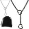Love Shackles Necklace, Loveshackles - Heart Slip Chain, Heart O-Ring Slip Chain Necklace Handmade Punk Gothic Cuban Necklace (Black, Medium)