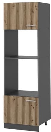 Vicco Mikrowellenschrank R-Line, Küchenregal für die Mikrowelle, Artisan-Eiche/Anthrazit, 60 cm