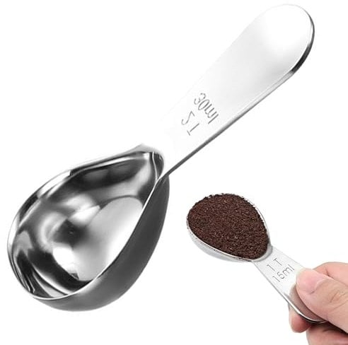 2 pcs Stainless Steel Coffee Scoop,Coffee Scoop Set,15ml and 30ml Measuring Spoon,Tablespoon Measure Spoon Set Tablespoon Scoop Great for Ground Coffee and Tea,Loose Tea, Sugar Or Flour