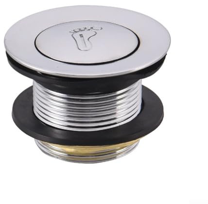 Whychstore Bouchon clic clac pour bonde de baignoire en alliage, laiton, plastique Argenté