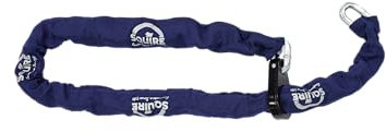 Squire Strongloop J3 High Security Loop-End Lasso Bike Lock Chain – 8mm Hardened Alloy Steel Links, 915mm Length, 15mm Loop-End, Sold Secure Silver Approved, Fits D-Locks up to 14mm