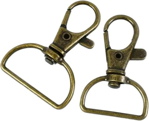 10/20 Stück Metallgurtschnallen für Taschen, drehbarer Karabinerverschluss, Schlüsselanhänger, Karabinerhaken, Karabinerschnalle, Gurtbandaufhänger (Bronze, 20 mm - 10 Stück) - 20 mm - 20 Stück - Bro