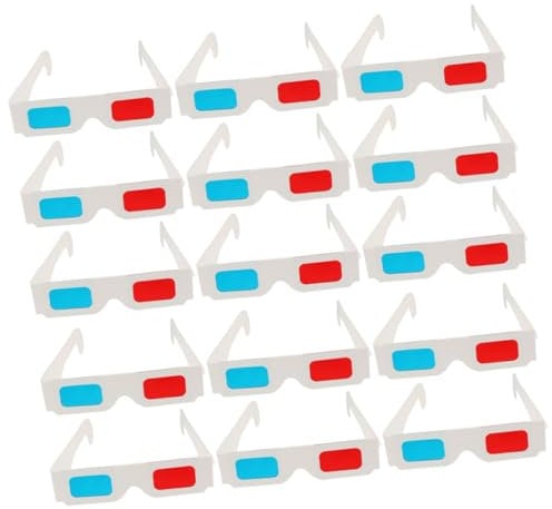 jojofuny 3D Red Blue Glasses Paper Anaglyph Cardboard Glasses Set 100Pcs Lightweight Portable for Home Cinema Movies Tv Viewing