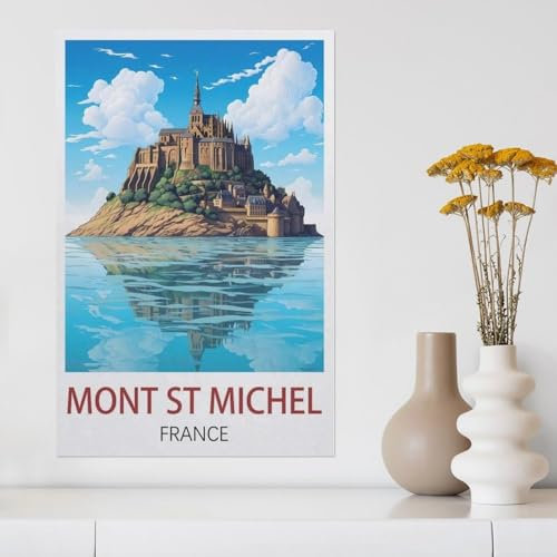 Mont St Michel, Frankreich,Puzzles 1000 Stück Puzzles Für Erwachsene Kinder Klassisches Familienpuzzle Indoor DIY Spielzeug Geburtstagsgeschenk(50x70cm)-AA44