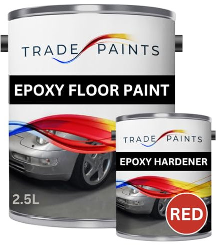 2 Pack Epoxy Garage Concrete Floor Paint - 2.5 Litre (Post Office Red)