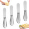 Vyanveo 4 Piezas Cuchillo Mantequilla de Acero Inoxidable Pequeños Cuchillo Untar 13.5 x 2.5 cm Untadores de Mantequilla Untador de Mantequilla para Esparcir Queso Mermelada Pan Crema (Plata)