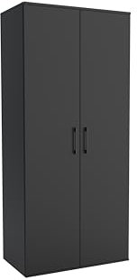 Brent - Kleiderschrank Klein Harrow 1, Mehrzweckschrank 80 cm Breit, Kleiderschränke 180 cm Hoch, Schlafzimmerschrank, Allzweckschrank, Garderobenschrank, Kleiderschrank - Schwarz
