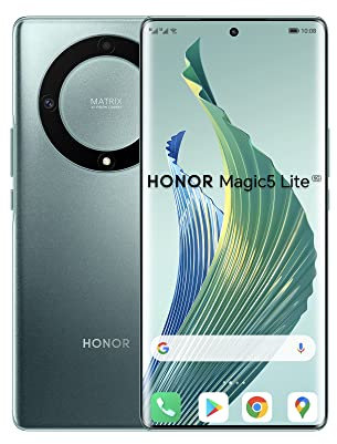 HONOR Magic5 Lite 5G Téléphone Portable, Smartphone Batterie 5100 mAh, Écran Incurvé AMOLED 120Hz, Fin et Léger, Triple Caméra 64MP, Vert, 6 Plus 128 Go, Dual SIM, Android 12 (Reconditionné)