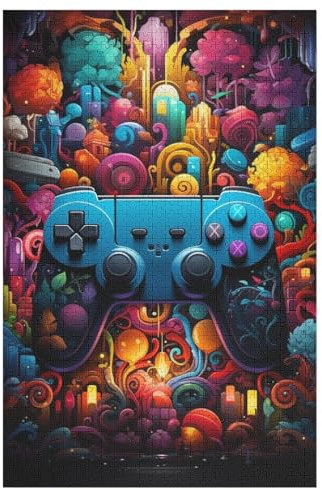 Gamepad Puzzle, Puzzles Für Erwachsene Kinder, 1000 Teile Holzpuzzle, Für Jugendliche & Erwachsene Herausforderungsspielzeug 78×53cm