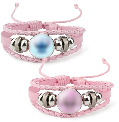 2 Stück S-titch s-titch mädchen armband, S-titch Geflochtenes Leder armband mädchen, Verstellbares Kinderarmband.
