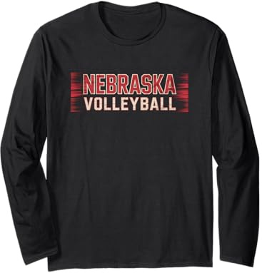 Roter Vintage Nebraska Volleyball Langarmshirt