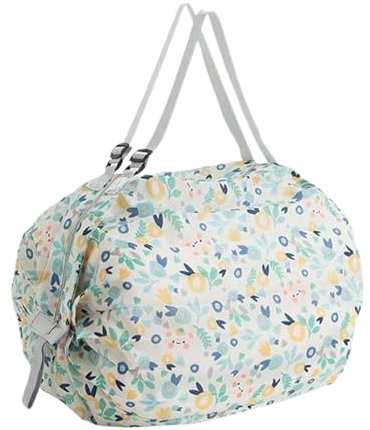 Sulxyi Faltbare Einkaufstasche für Damen, waschbare Tragetasche, 15 kg Kapazität, faltbare kompakte Struktur, geräumiges Innendesign für den täglichen Einkauf, Kleine Blume, Refer to description