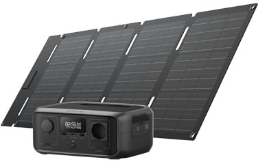 ECOFLOW Tragbare Powerstation RIVER 3 245 Wh mit 45 W Solarpanel, bis zu 600 W Leistung, verdoppelte Laufzeit mit GaN, <20 ms USV, 30% kompakterer Solargenerator für Camping, Outdoor, Zuhause, RV