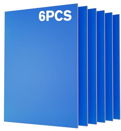 Creatorally 6 Stück Vorgefärbte Sperrholzplatten 3mm, 297x210mm Farbig & Laserfreundlich für Gravur, Schneiden, Modellbau & DIY Bastelprojekte (Blau)
