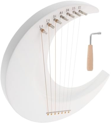 BESPORTBLE Holz Leierharfe Mondform Musikinstrument Mit Stimmschlüssel Für Erwachsene Anfänger Hobbyisten Und Musikliebhaber