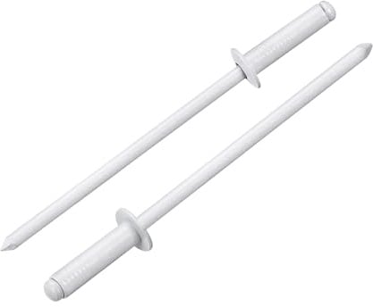 QUARKZMAN 100 Pièces Rivets Aveugles en Aluminium 2.4 x 8 mm, Prise En Aluminium Et Axe En Acier, Rivets Fendus À Tête Bombée pour Réparation Automobile, Meuble, Bricolage, Blanc