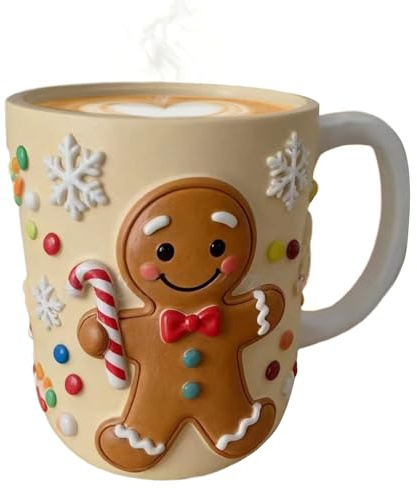 Generisch Weihnachtstassen,Elchbaum Lebkuchenmann Aus Harz | Festtagsbecher Weihnachtsdekoration Kaffeetassen | Für Heiße Kalte Getränke Tee Milch Saft Latte Party Heimdekoration Büro Schule
