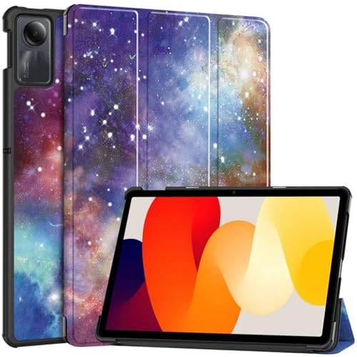 Techsuit für Xiaomi Redmi Pad SE 11 Hülle mit 360 Schutz, Verstellbarem Ständer, Mikrofaser Innenfutter, Schlankem Design, Anti Fingerabdruck, FoldPro Series, PU Leder, Galaxie
