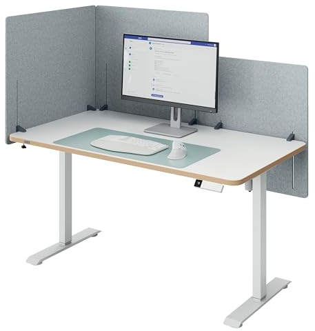Leitz Tischtrennwand höhenverstellbar mit Geräuschdämpfung, 60x70cm | Sichtschutz aus 75% recyceltem PET, sichere Klemme bis 35mm, modular, pinnbar, für Homeoffice und Coworking