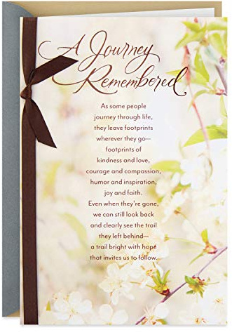 Hallmark Mahogany Religious Sympathy Greeting Card (They Leave Footprints)