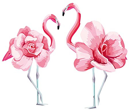 Romantische rosa Love Flamingos Wandaufkleber für Schlafzimmer Wohnzimmer Hochzeit Dekor
