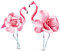 Lichi Sticker Mural Romantique Amour Flamants Roses pour décoration de Mariage Chambre Salon