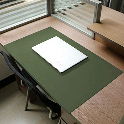 Schreibtischunterlage Multifunktionale Mauspad und Gewinkelte mit Kantenschutz für Büro und Zuhause, rutschfest wasserdicht luxuriös weichem Leder, Mausunterlage Protektor-120x60cm-Grün