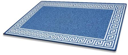 Prime Linens Super Absorbent Door Mat Non Slip - Heavy Duty Washable Doormats Floor Mats For Kitchen Office Chair Front Door Matt Indoor Outdoor | 40 X 60 cm - Greekey Blue & Cream