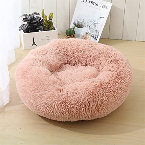 Liveinu Cuccia per Gatti Letto per Cani Rotondo,Peluche Divano per cani per Animali Cuscino per Cani Materassino per Cani Gatti Lavabile Portatile Antiscivolo 120cm Rosa Corallo