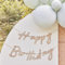 Ginger Ray Eco Wooden Happy Birthday Bunting Banner Party Decoration,Brown,1.5m