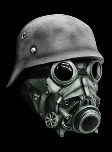 Maskworld Endzeit Soldat Maske des Grauens aus Latex - ideal für Halloween, Karneval, Motto- & Grusel-Party